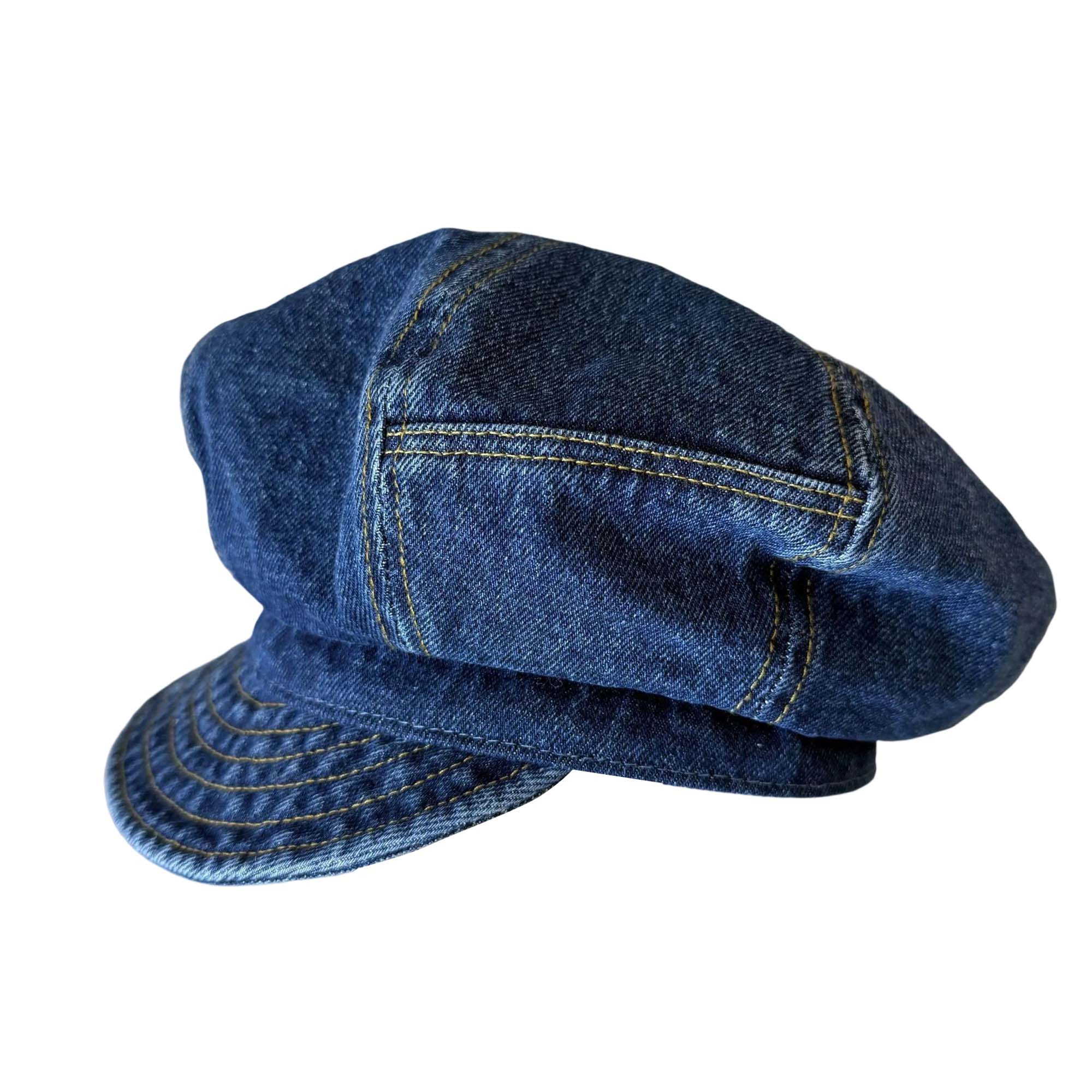 TEMU 2d Flat - Women's Vintage French Beret Cap 2d Flat Blue Denim Newsboy Hat Adjustable Snap Closure Lightweight Retro Breathable Fashion Casual