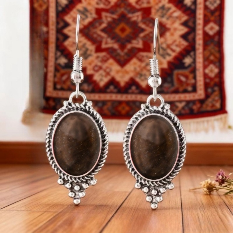 Vintage Bohemian Teardrop Pendant Drop Earrings, Gift