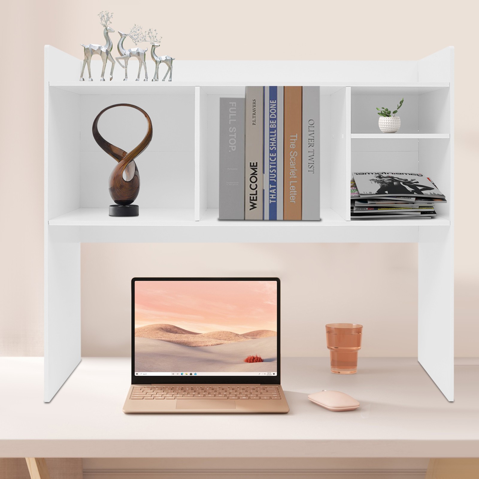 TEMU OUKANING Étagère de Bureau Compacte et Durable pour Rangement de Livres, pour Bureau à Domicile