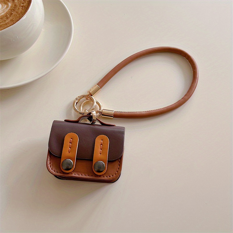 Korean Color-Blocking Backpack Is Suitable for Airpods Pro2/3 Protective Case with Lanyard Suitable for Earphone Shell Second And Third Generation Niche for Airpods 4 Protective Case