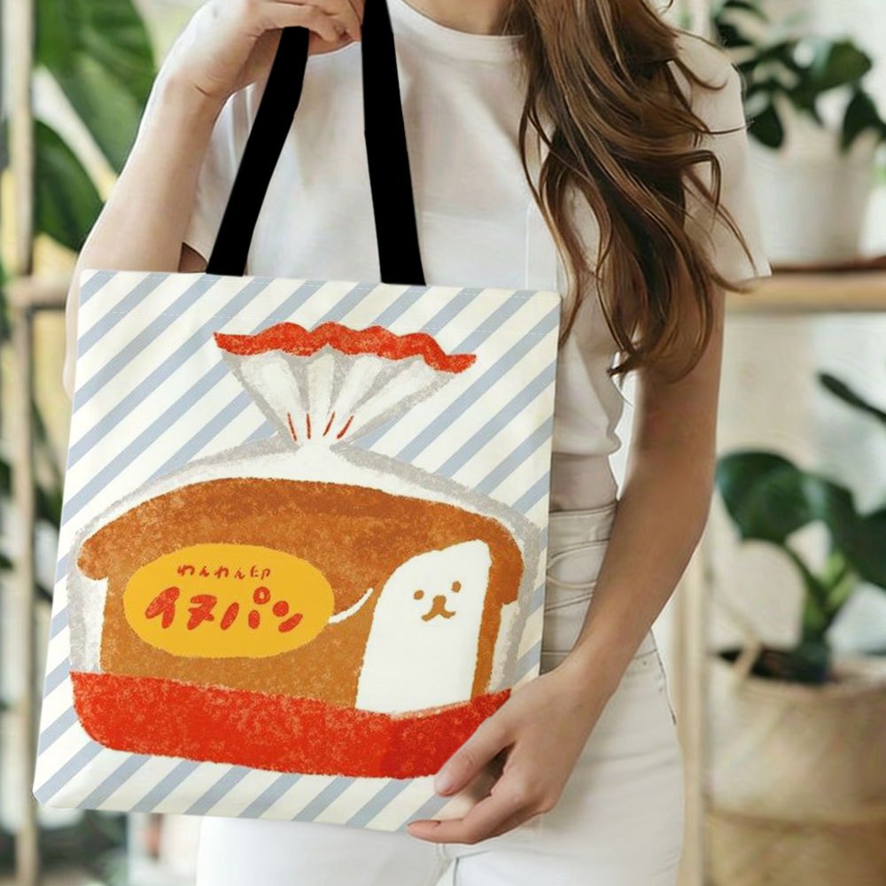TEMU 【商品名】可愛いペット柄 白いデジタルプリント ファッション ショッピングバッグ リームバッグ デイリーショッピング トートバッグ - 明るいファッションプリント 、固定ショルラップ付き、オープントップデザイン、レディースファッションやカジュアルな使用に...