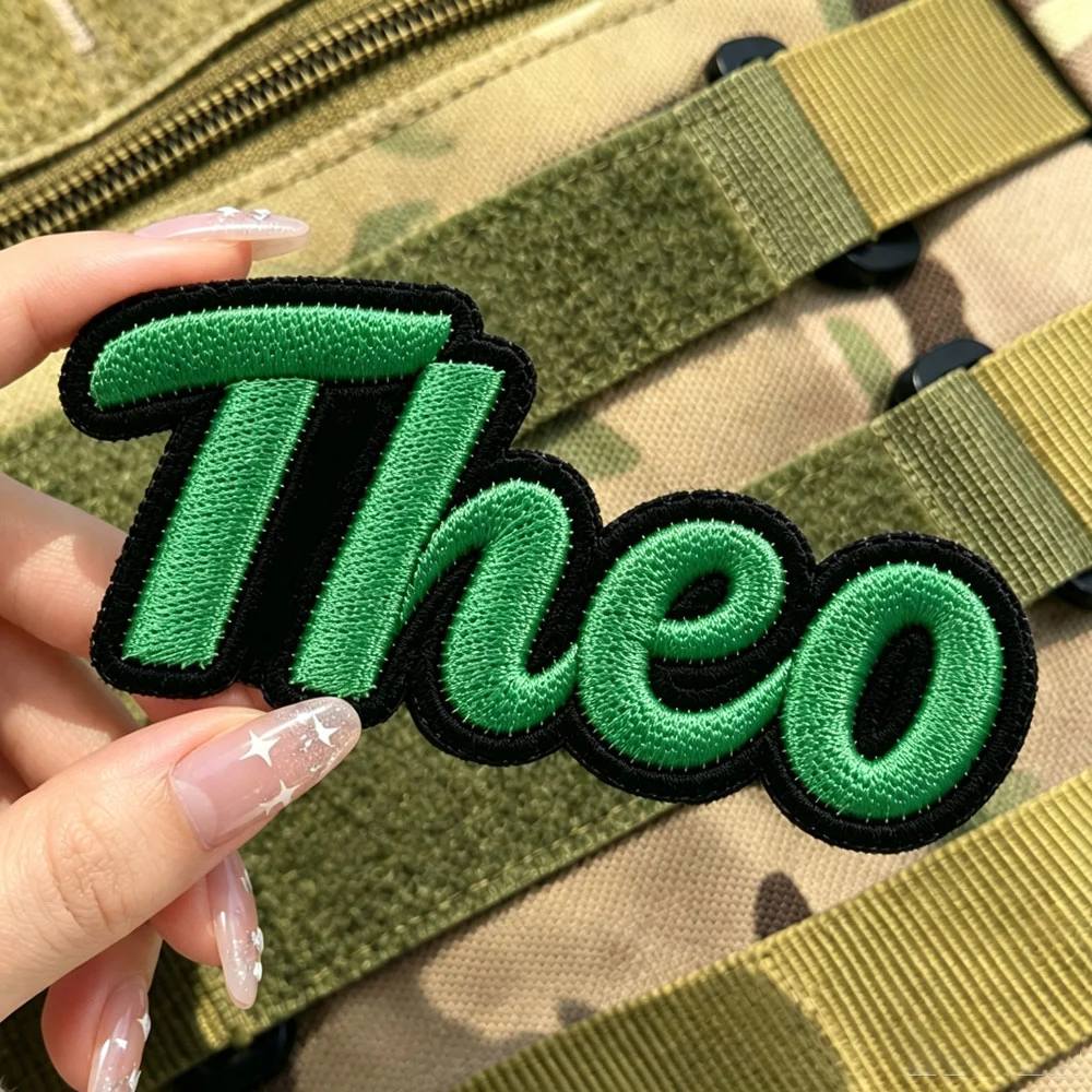 TEMU Custom Personalized Name Embroidered Patches, Outline Bubble Letter Iron-on Name Labels, Large Multicolor Fabric Appliques With Dense Reinforced