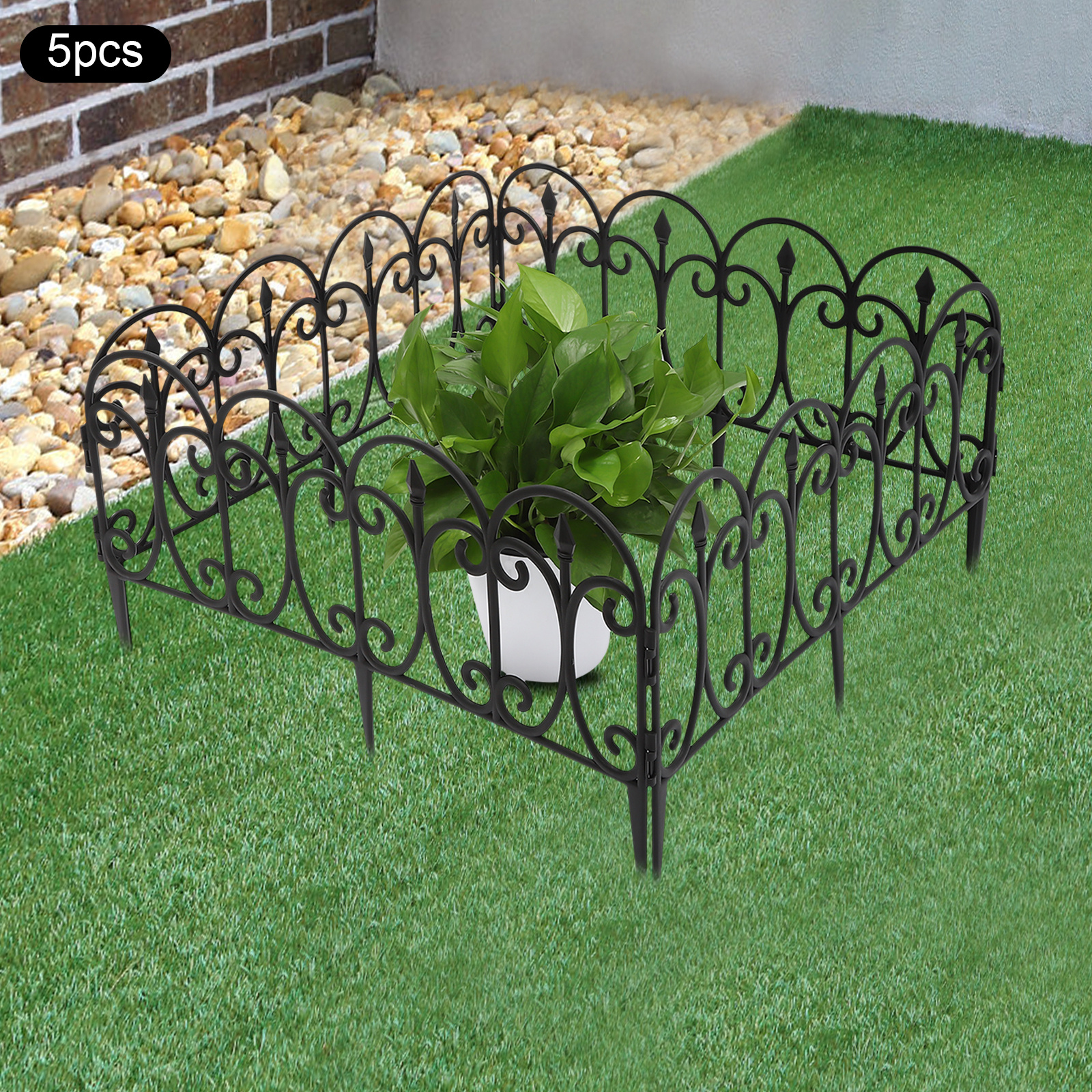 E-shop 5er-Pack gewölbte Erdungszelthalter für Garten, Hof Haustierschutz, Schwarz, langlebig, einfache Installation, Schnapp-Design zum Erweitern,