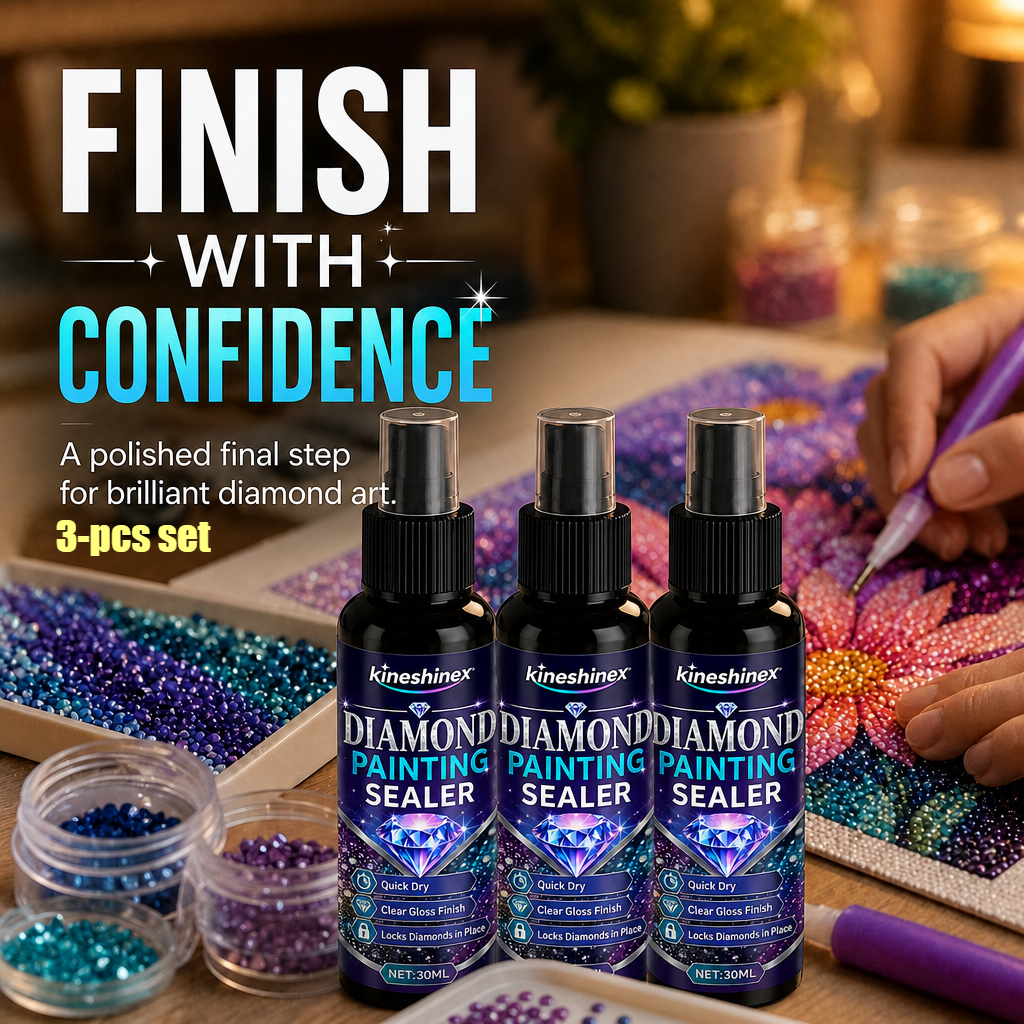 TEMU 3pcs Set!diamond Painting Sealant Quick-drying Spray. -minute Quick-drying Hardener That Your Diamond Paintings Firm And Shiny. Includes Diamond