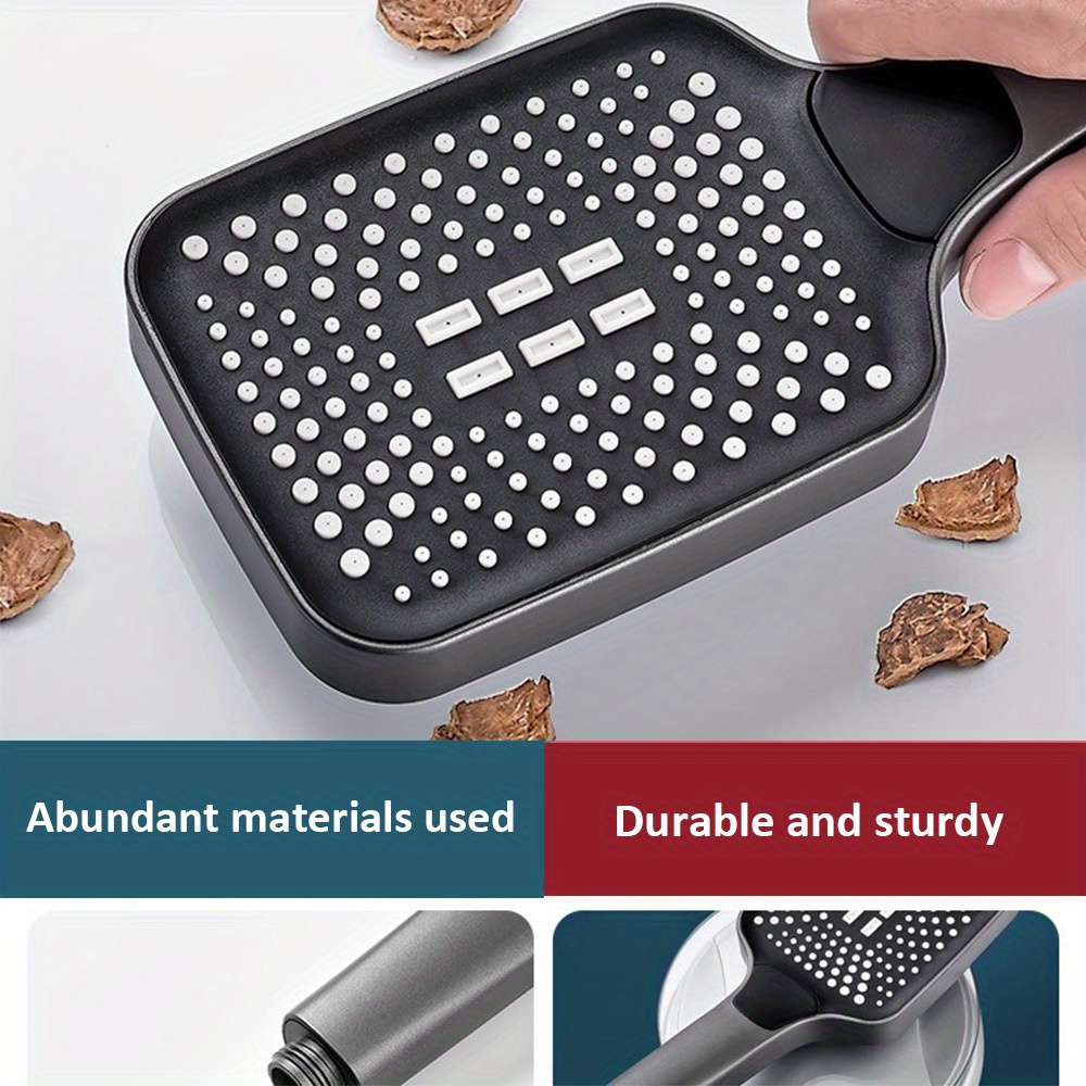 3-Gear Pressurized Shower Head with 2M Hose