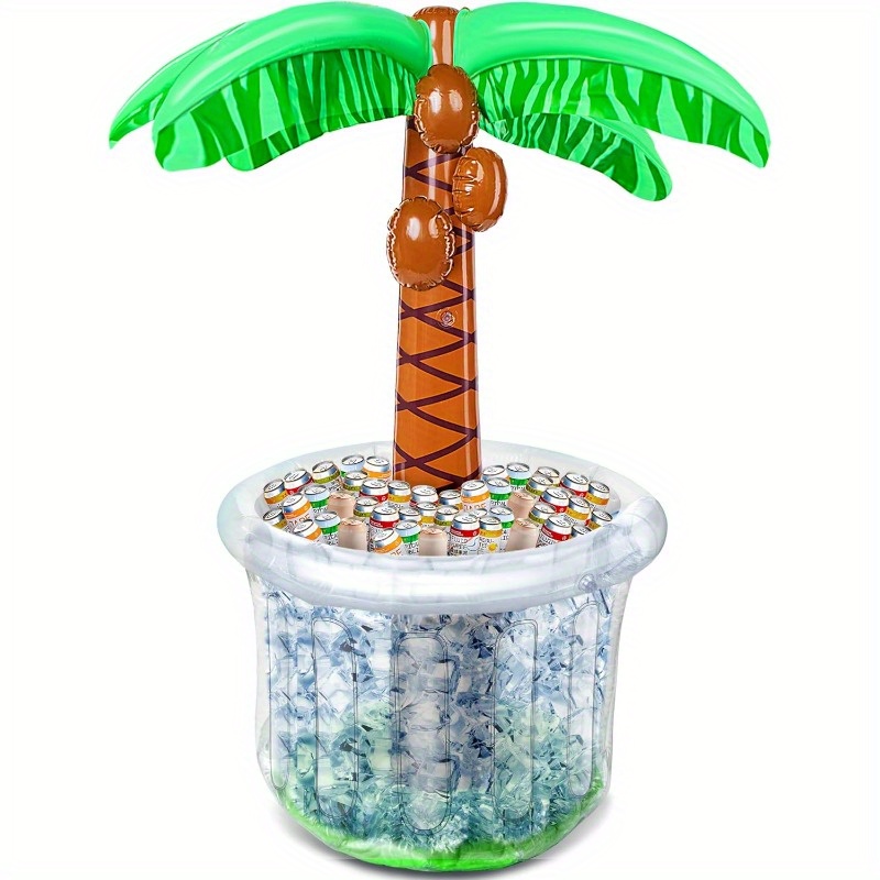 TEMU Syncfun 60'' Inflatable Palm Tree Cooler, Beach Theme Party Decor, Pool Party Balloons Decorations, Luau Hawaiian Birthday Party Supplies Ocean