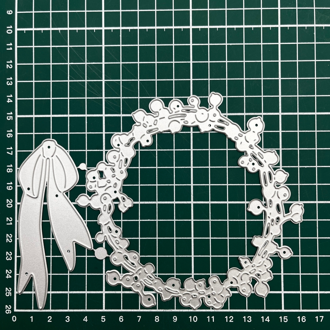 Image of Large Carbon Cutting Die - Heavy-duty Compatible For Scrapbooking & Card Making With Large Berry Bow Wreath Die-cut Mold | Precision Cutting For, Fantasy Wreath Stencil (scrap Die)