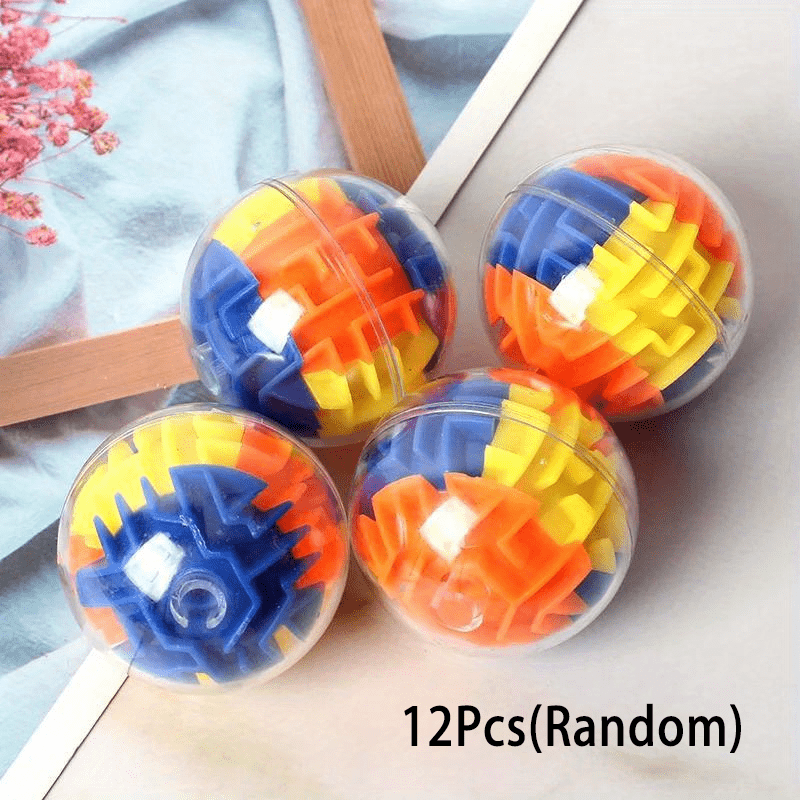 12pcs 3d Maze Puzzle Toys 3d Gravity Memory Sequential Maze Ball For Brain Teaser Educational Puzzle Toys Novelty Toys Birthday Event Party Christmas Halloween Favors Classroom Prize (random)