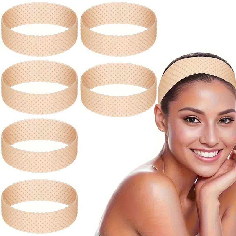 TEMU 6pcs Adjustable Breathable Sweat Proof Seamless Headbands For Wigs, Ideal For 's Sports & Yoga Activities, Easy To Apply, Wig Making& Wig ,