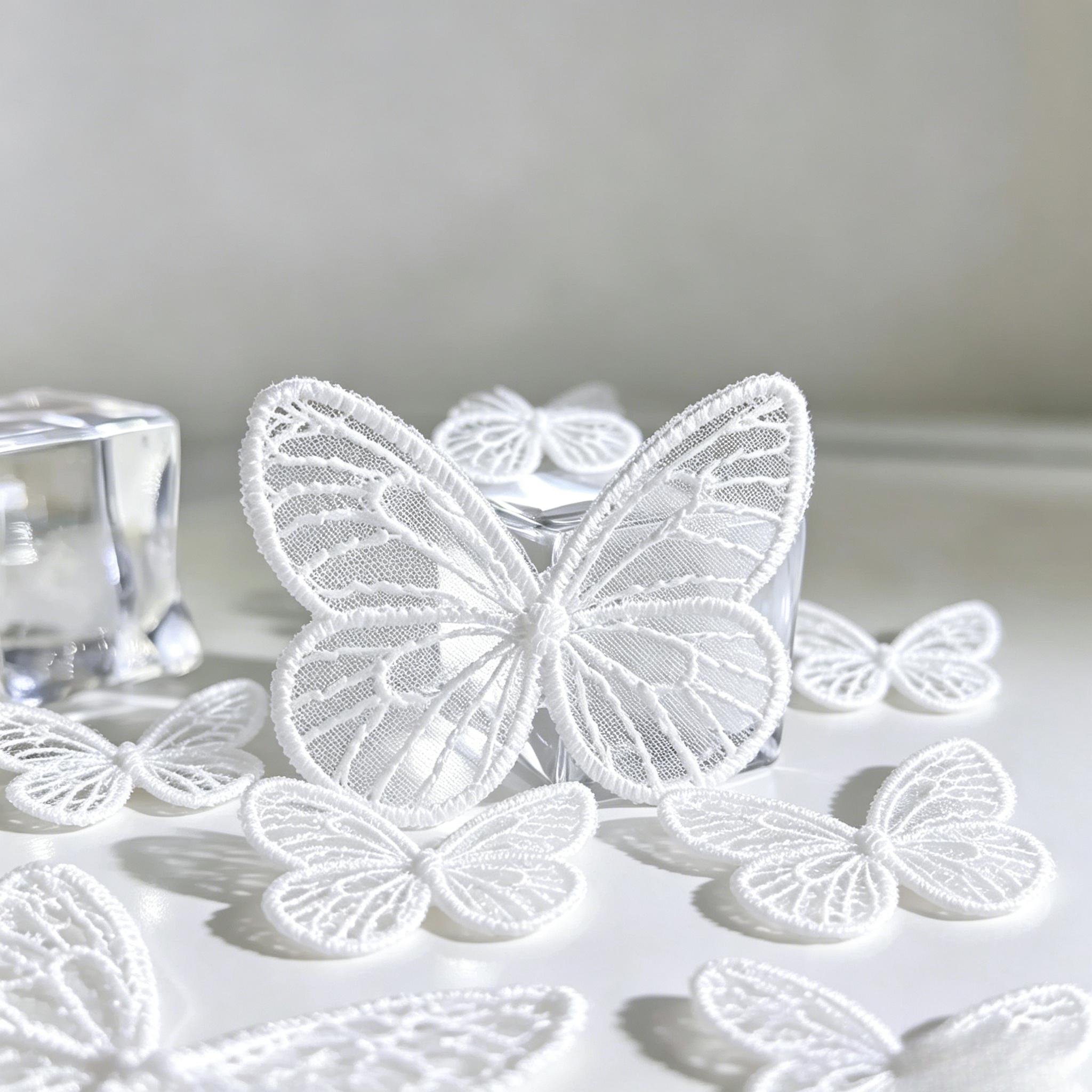 TEMU 25pcs Lace Embroidered Appliques, Multiple Colors , Heat-activated Adhesive Or Sew-on, Hair Accessory Trims, Hair Clip Accessories, Diy Patches,