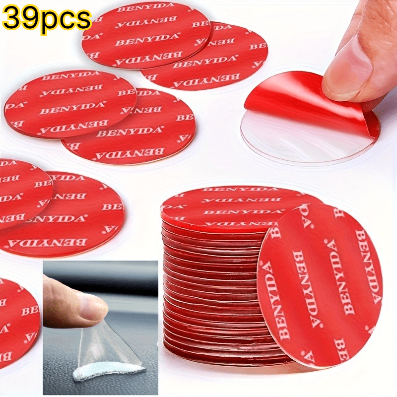 Strong Double-sided Tape 39pcs Diameter 1.18inch Suitable For Automotive And Heat Resistant Fixing Organizing Decorating Car Modifications Home Application No Residue Classic Practical Style