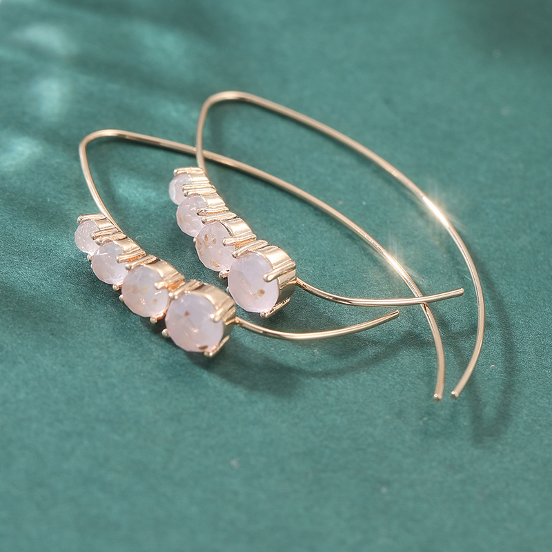 Gentle Long Earrings with Pink Translucent Zircon, Elegant Design