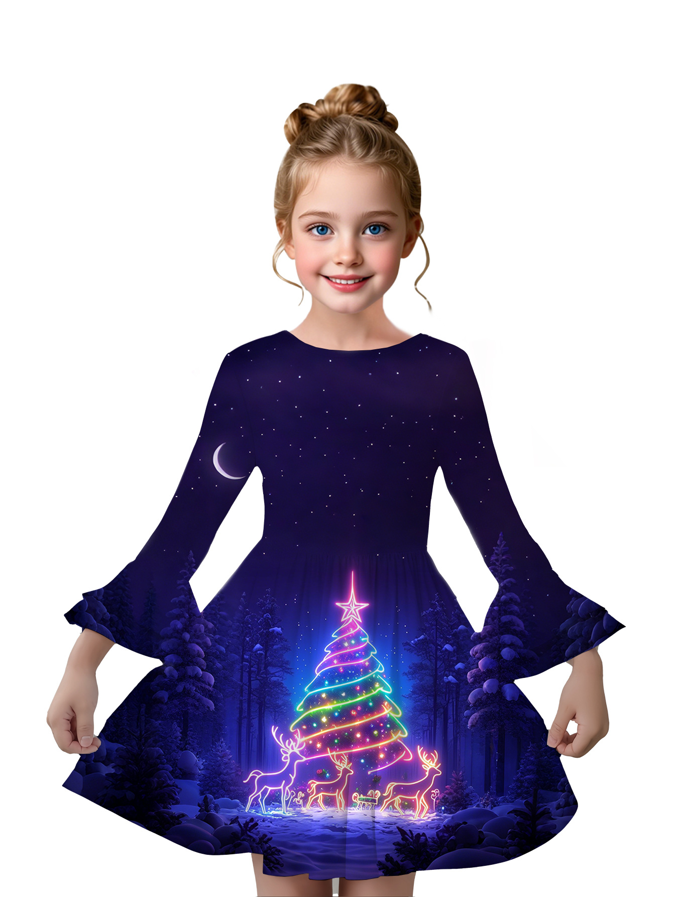 open lace back dress Rave Light Up Evening Party Dress – LUMISONATA main image 0