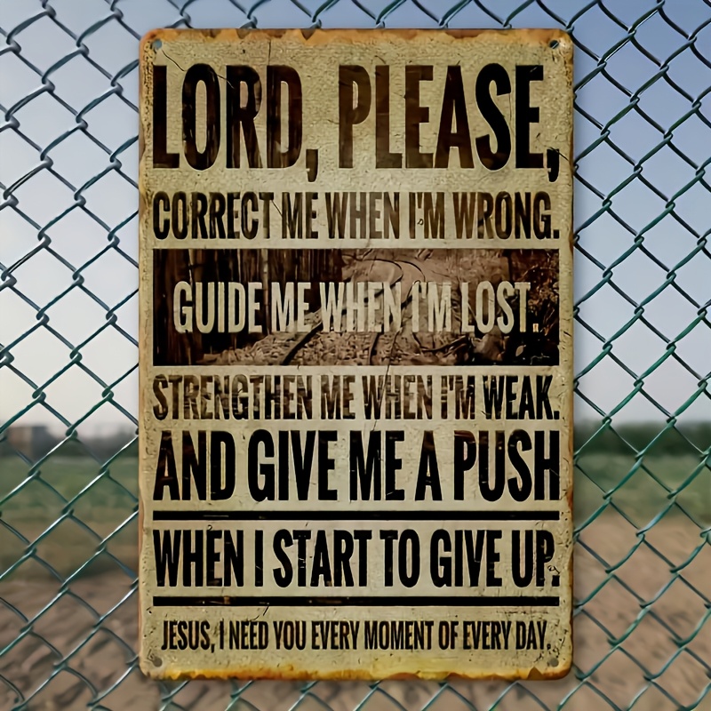 TEMU 1 pièce Panneau de prière vintage en bois « O Lord Please » à suspendre au mur - Décoration religieuse en bois adaptée , l'église, , de prière,