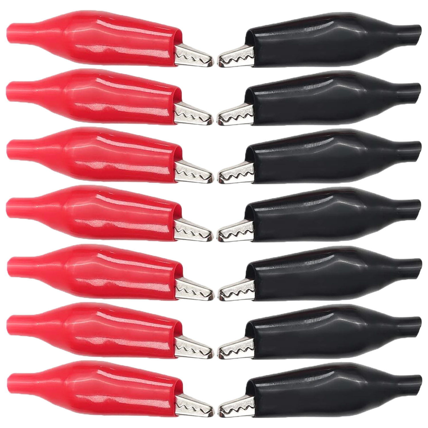 TEMU 14 pinces crocodiles pour tests de tension, avec pinces crocodiles noires et rouges et manchons de protection en plastique