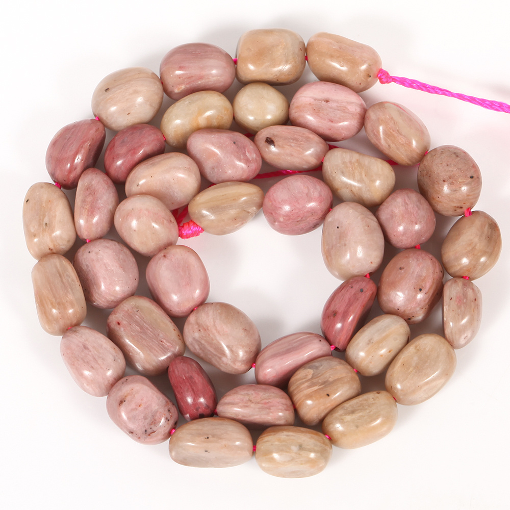 TEMU Asvrai Natural Rhodochrosite Beads - 8-10mm Irregular Shaped Stone Beads Suitable For Jewelry Making, Crafting, Diy With Genuine Mineral Beads
