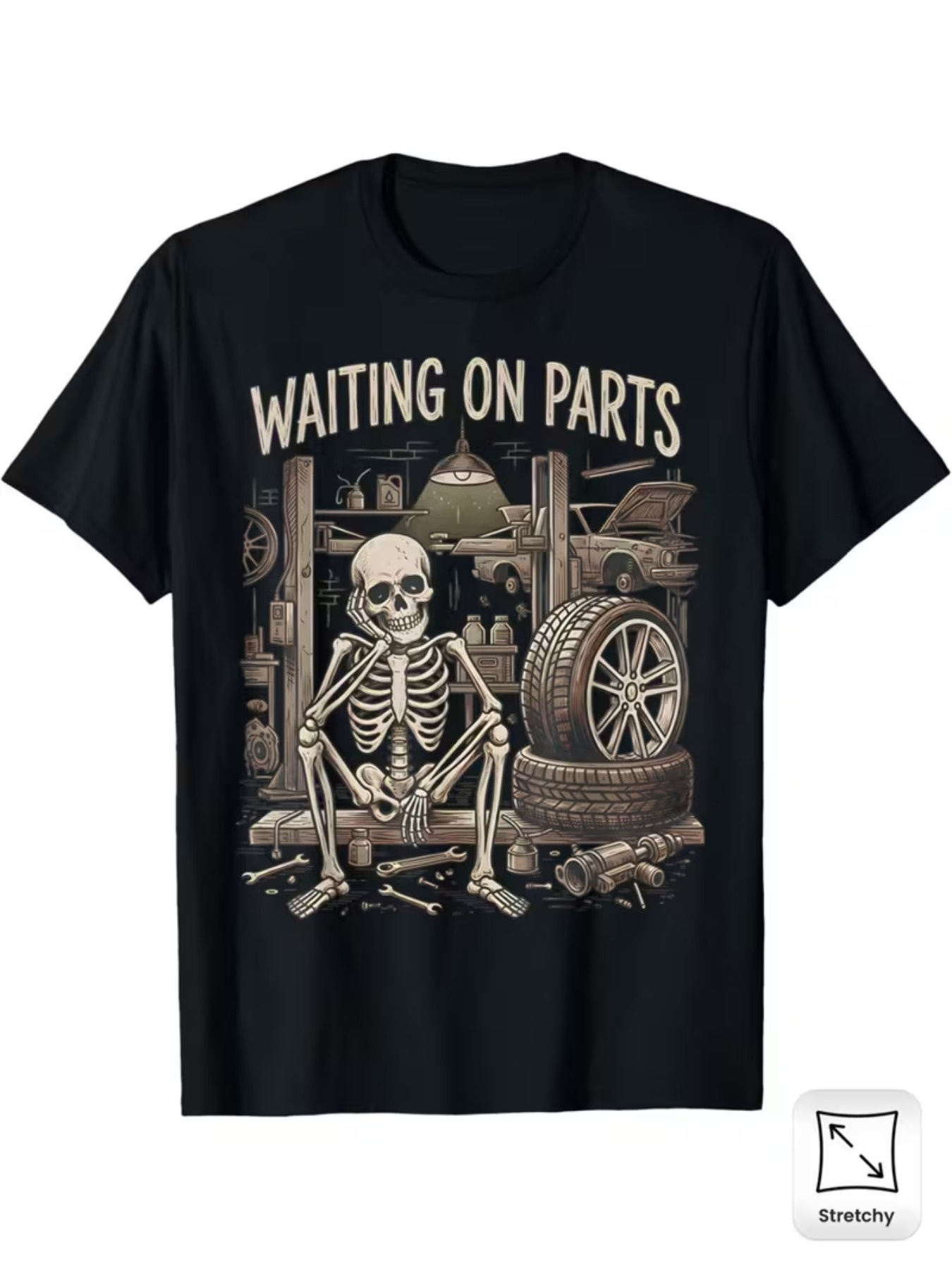   parts funny skeleton mechanic men and women couple t shirt   short sleeved street style comfortable t shirt casual summer t shirt must have fashion t shirt round neck medium stretch fabric suitable for  