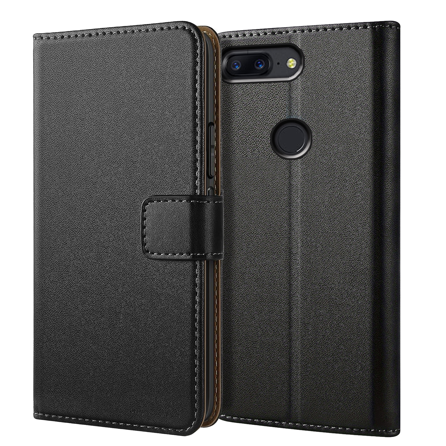 TEMU Phone Case: Case For Oneplus 5t Wallet Case With Kickstand Black Faux Leather Card Slot Flip Protective Phone Case Cover