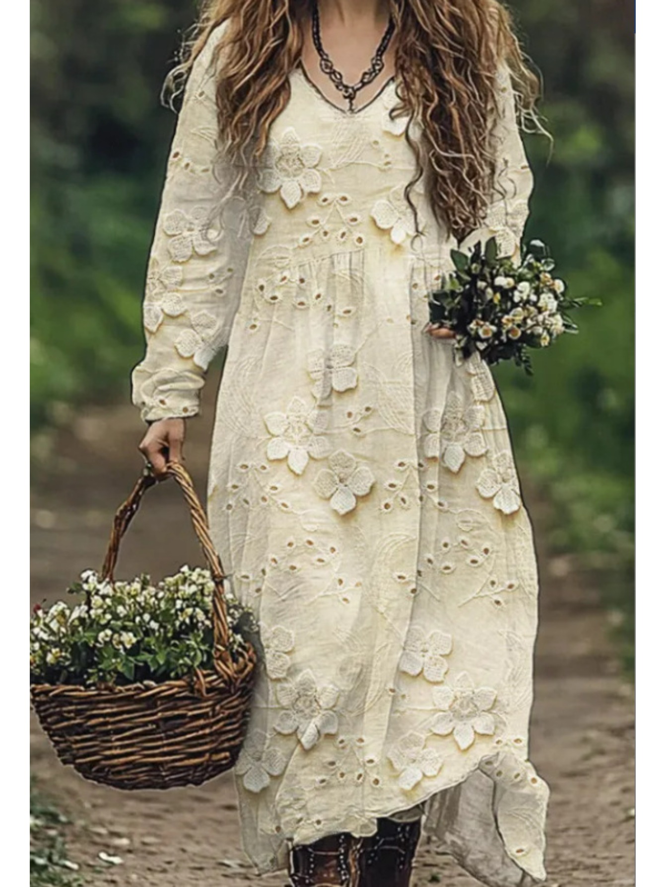 Women's Long Maxi Dress Plus Size – Floral Vintage Boho Evening Party & Prom Dress