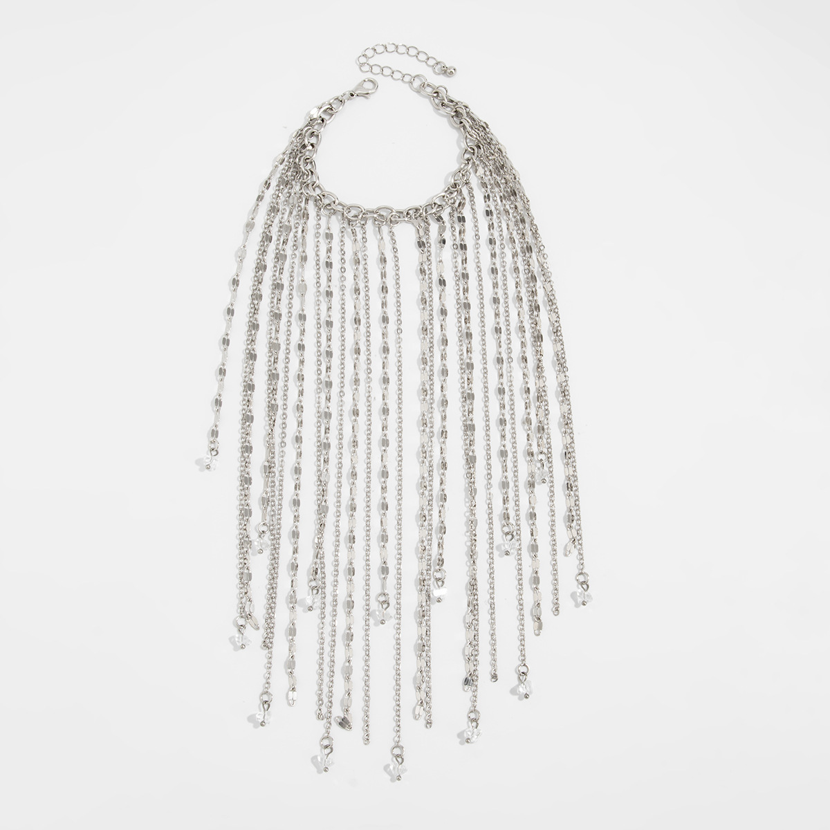 TEMU 1pc European And Metal Long Tassel Chain Bracelet With Exaggerated Geometric Pendant Armlet