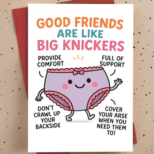 1 funny bff birthday card are like big knickers humorous sisterly congratulations cute prank gift cartoon design paper material english
