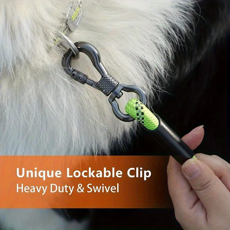 1pc reflective dog leash 6ft heavy duty nylon rope with padded handle 360 swivel hook no   design for night walking ideal for small to large dogs black 4