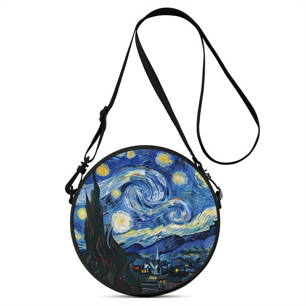 TEMU Single-shoulder Bag For Women, 1pc, Starry Night - , 2d Print, Adjustable Strap, Zipper Closure, Backpack | Casual Stylish Crossbody Bag | Fun