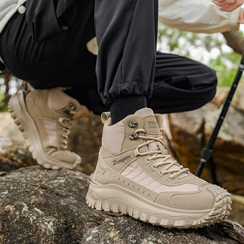 Autumn New High-Top Large-Size Hiking Boots, Comfortable Thick-Soled Lightweight Casual Walking Shoes, Suitable for All-Season Daily Outdoor Sports, Walking, Travel, Hiking, and Camping Gear