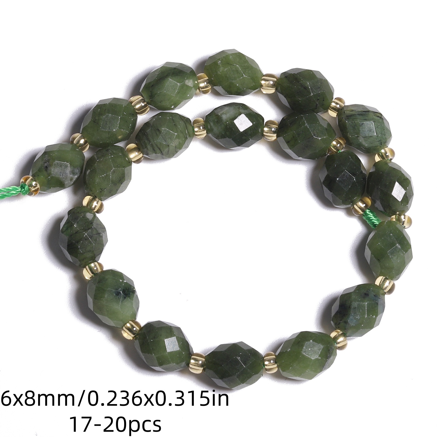 TEMU Natural Stone Rhombus Green Chalcedony Beads Fashionable Loose Beads Used For Jewelry Making Bracelets, Necklaces, Earrings Crafts Women's Gifts