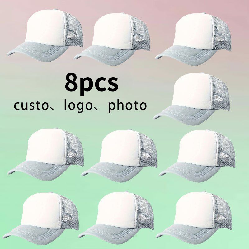 8pcs Personalized Custom Baseball Caps with Adjustable Size