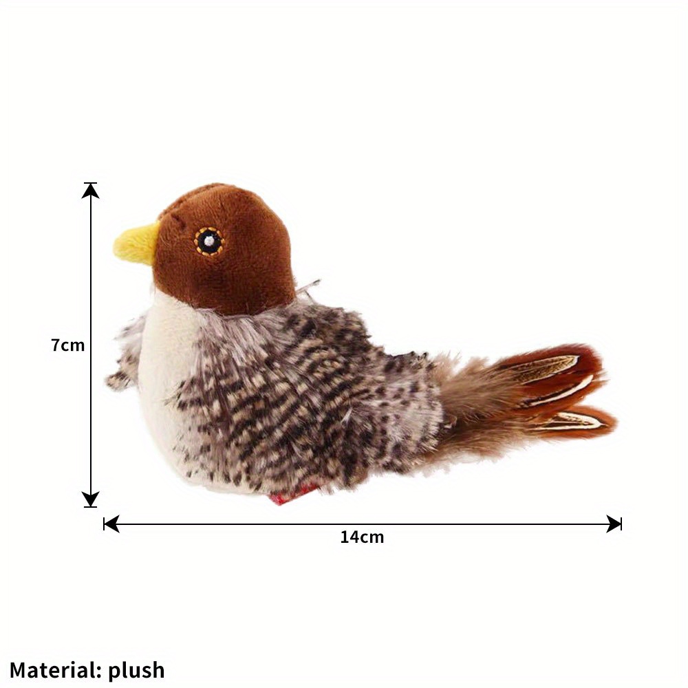 TEMU Interactive Cat Toys Flying Bird Cat Toy Flapping Wings Sparrow Pet Toys Vivid Chirping Simulation Bird Interactive Cat Toy