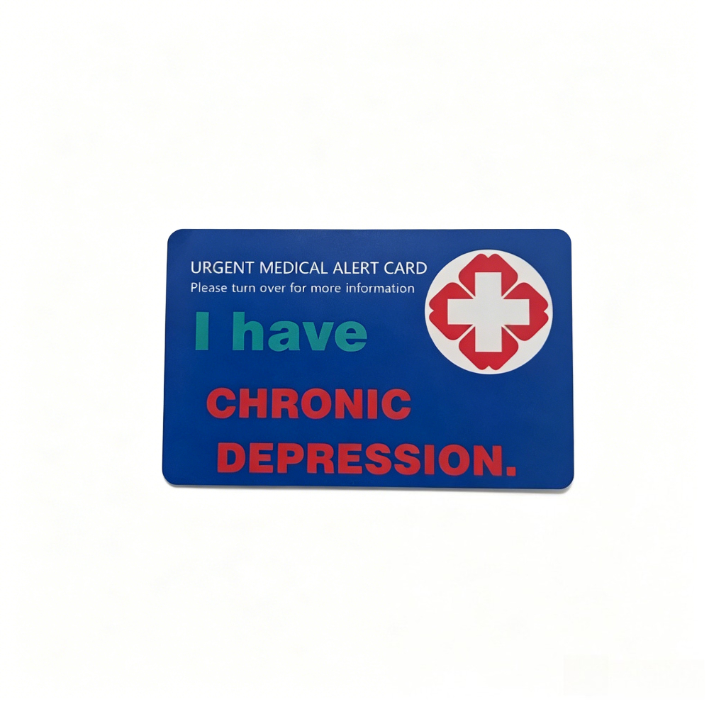 TEMU 1pc Of "i Have Depression" Reminder Card, Made Of Pvc Material, Waterproof And Wear-resistant, Suitable For Wallet Insertion, Ideal For Elderly