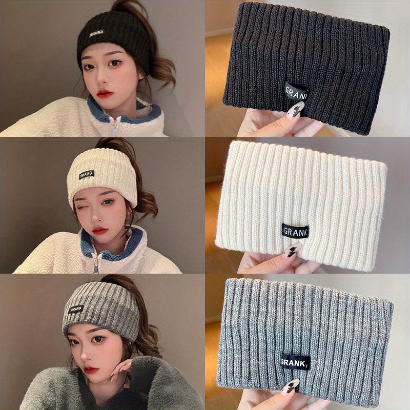TEMU 3pcs Stylish Braided Headband For Women - Soft, Breathable, Warm Ear Warmer With Solid Color, Fashionable Hair Accessory For Cold Weather -