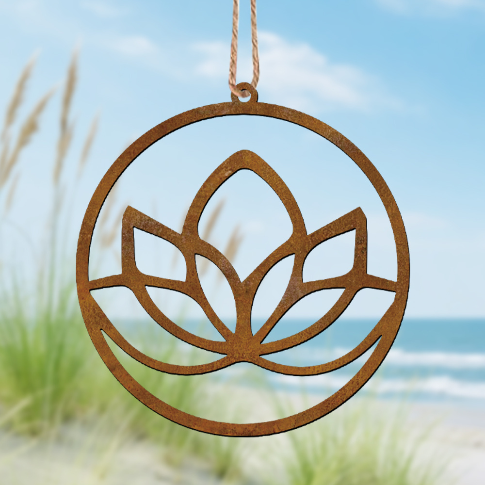 E-shop Rusty . rostige Metall-Heimdekoration – für Lotusblume, geeignet für Frühlings- Sommerdekoration, langlebig, für Zuhause, Feiertags-