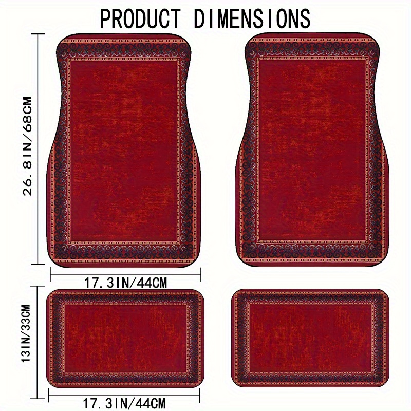 TEMU 4pcs Car Floor Mats, European , Universal Car Floor Mats, Suitable For All Vehicles, Car Suv Floor Mats, Fashionable Car Interior Protection,