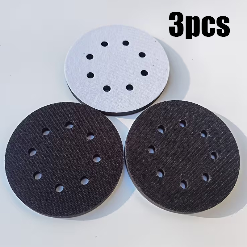 TEMU 3pcs 5-inch 8-hole Soft Density Interface Pads 5-inch Sponge Buffer Pads (3-pack), Roll Grinder Sponge Pads, Professional Roll Grinder Sponge