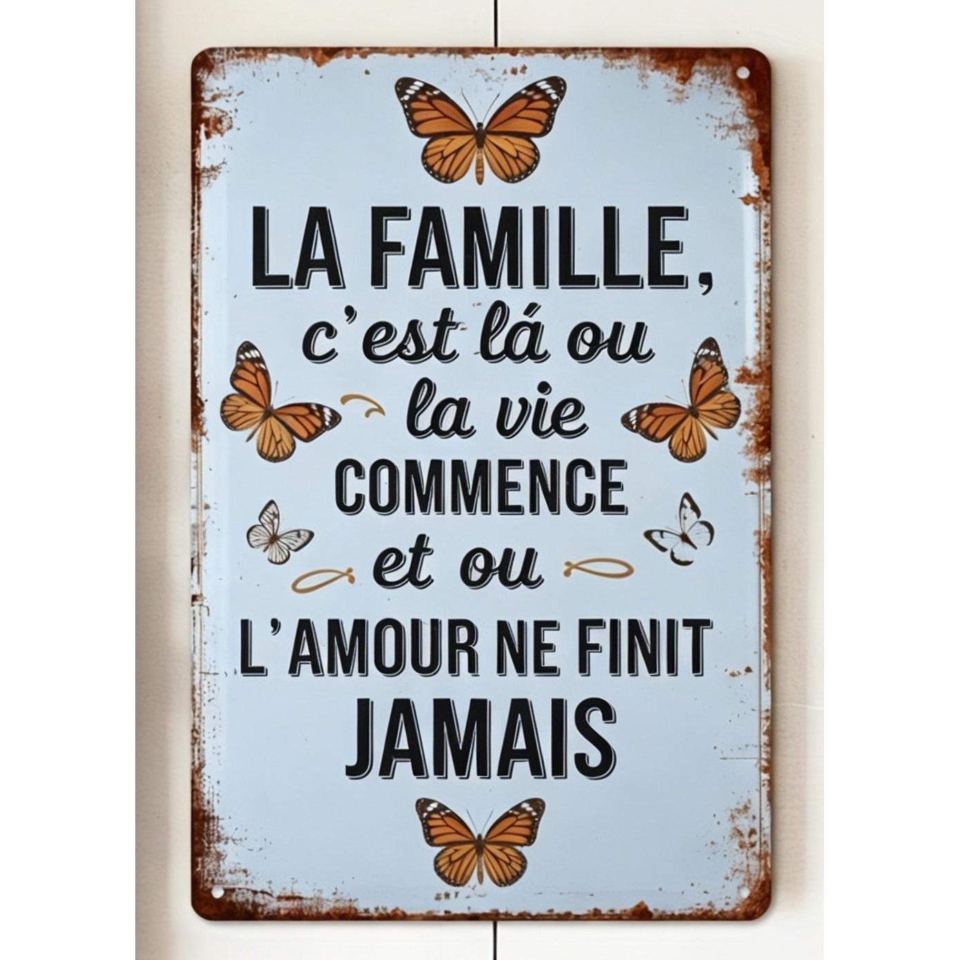 TEMU Panneau Décoratif et Plaque de Peste, Plaque Décorative en Bois Plate 2D, 1pc, Panneau Décoratif Mural en Bois Rétro Français " et Éternel