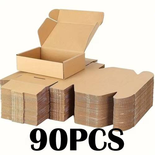 90pcs shipping boxes cardboard gift corrugated cardboard brown boxes mailer packaging for mailing small business present