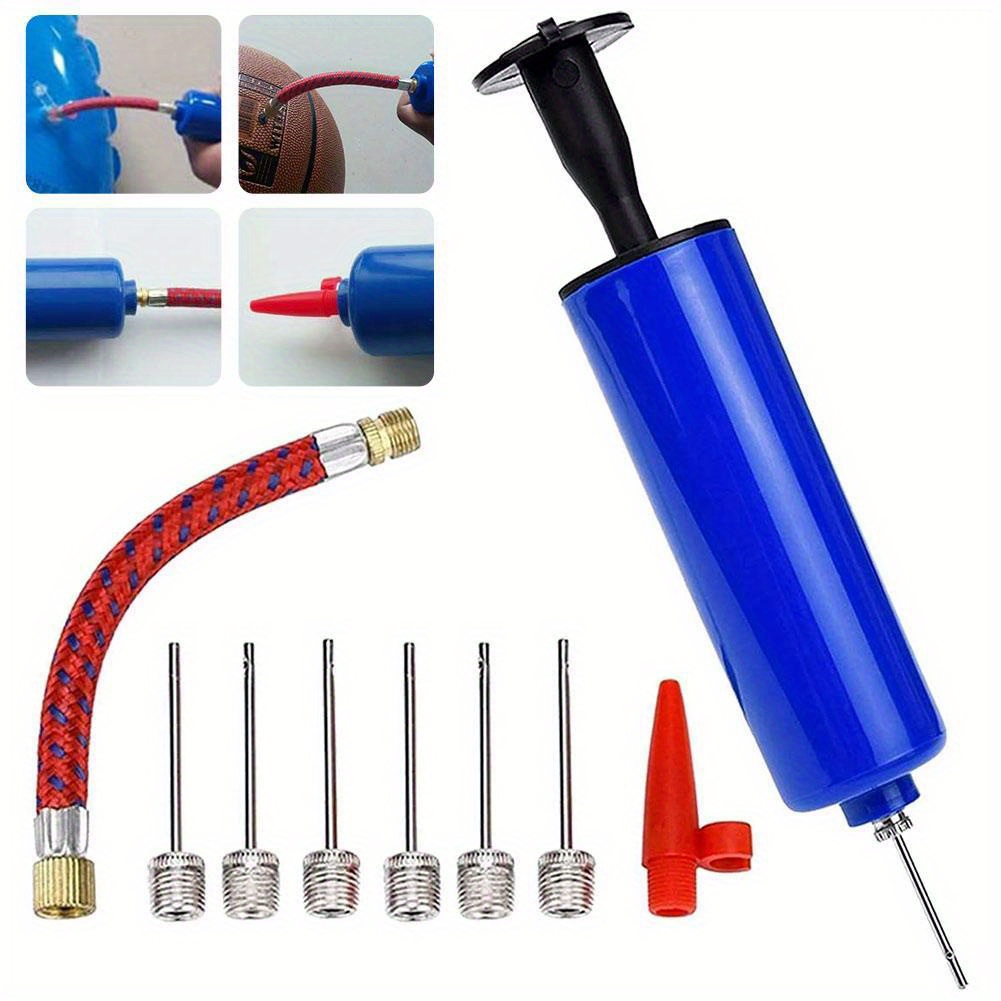1pc pe material flexible hose ball pump portable hand inflator for basketball football volleyball durable pump with handle details 5