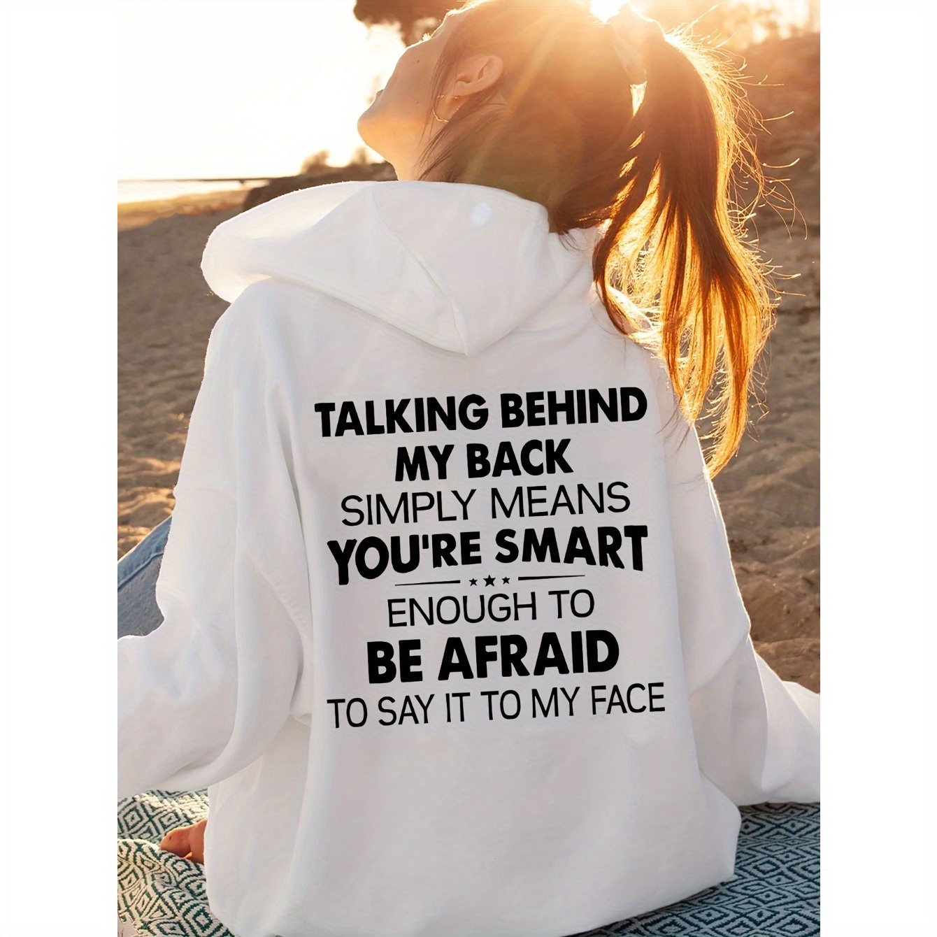 [Monogrammed Hoodie] Personalized Embossed Monogrammed Print Hoodie - Casual Regular Pullover, Beach Chic All Season Hoodie, Blend - Perfect Fall/ Winter Women's Clothing