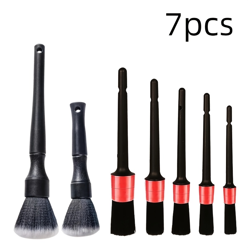 TEMU In- Scratch-free Soft Bristle Car & Detailing Brush Set Suitable For Interior/exterior Cleaning, Wheels, Dashboard, Surfaces, Air Vents - Multi-