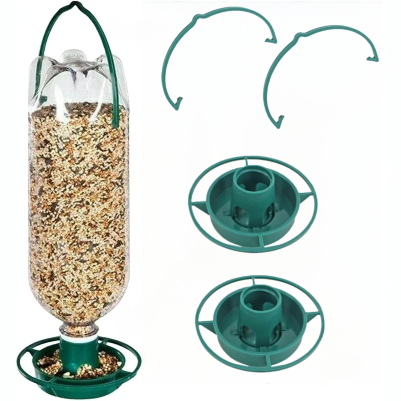 TEMU 4pcs Set Includes 2 Outdoor Bird Feeders And , Turning Trash Into Treasure: Empty Bottles Into Bird Feeders! Hang On Your Balcony/garden To