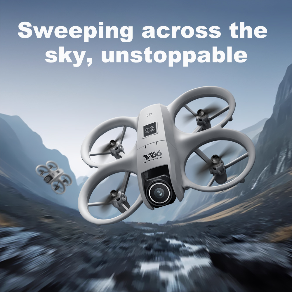 v66   high definition   led lights safety   tracking smart obstacle avoidance   mode one click return wifi pathway flight 2 4ghz   free technology four channel hexagon gyroscope real time image transmission ideal for outdoor camping travel beginner friendly unique gift idea   with 4     accessories modern   design smooth flight   details 3