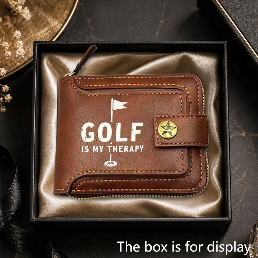 TEMU 1pc New Golf-themed Men's Business Wallet, Large Capacity Zipper Design Credit Card Holder, Multi-card Slot Organizer, Portable Coin Purse,