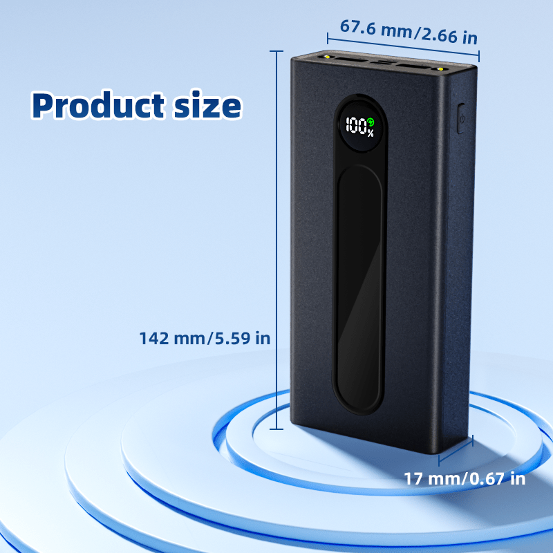 TEMU Batterie Externe Haute 24000mAh/20000mAh, Affichage LED, Charge Rapide Type-C, Interfaces USB/Micro, Power Bank Super Rapide, Compatible avec