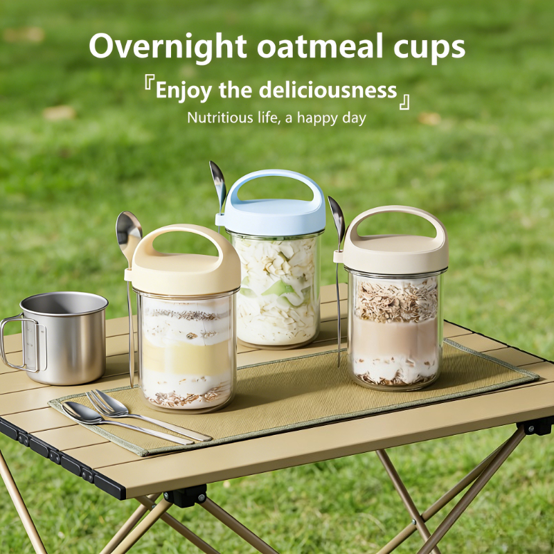 14 54oz glass overnight oats jars lid spoon airtight - Temu Mauritius