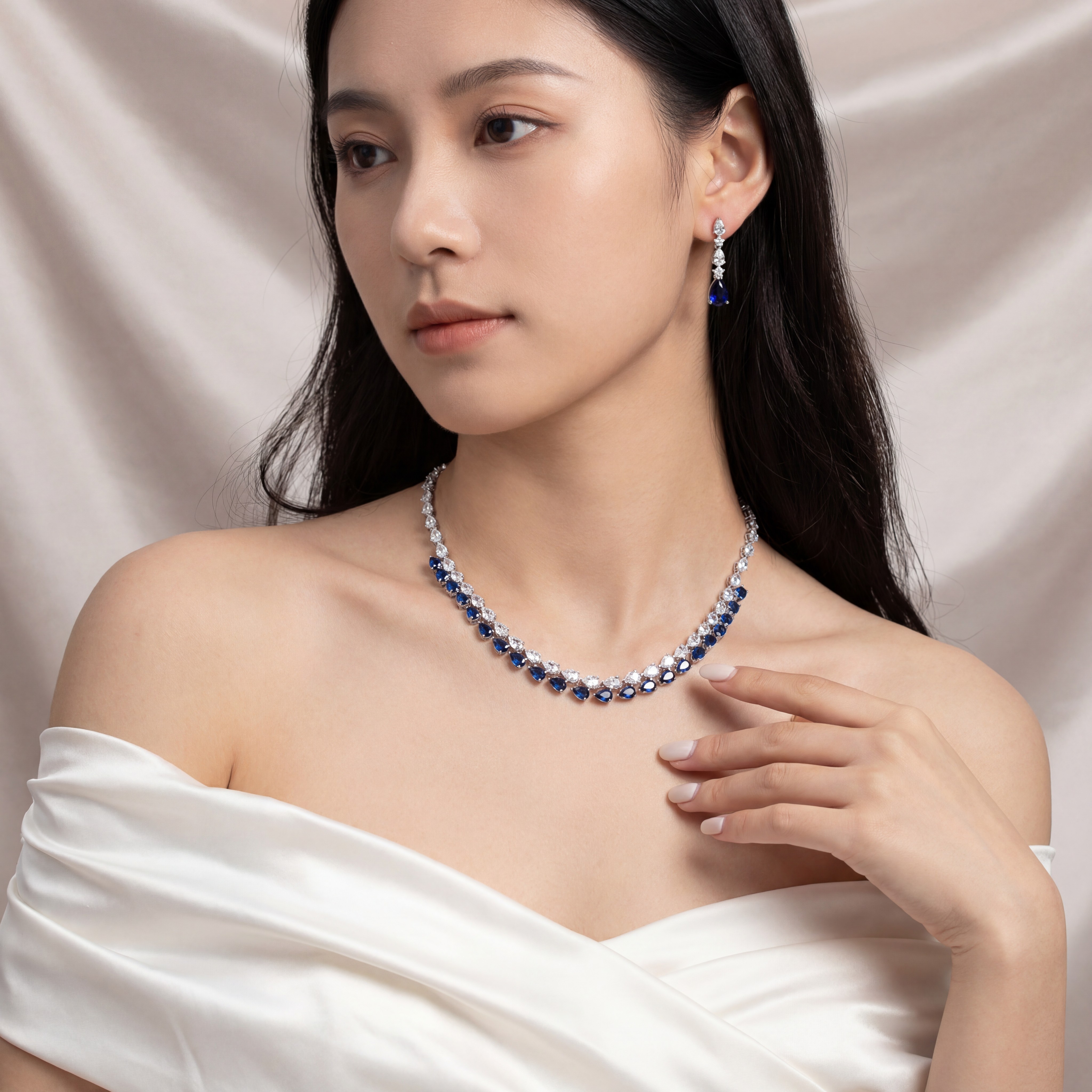 Luxury Women's Multi-Color Cubic Zirconia Jewelry Set, Gift for Brides