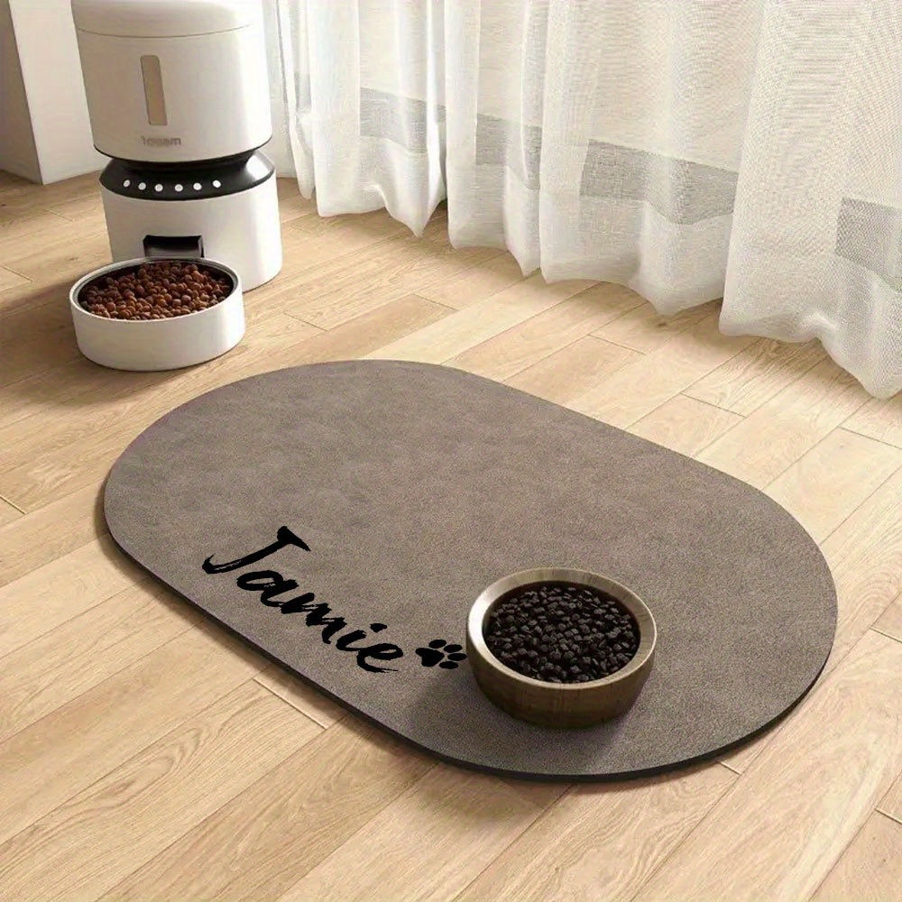 TEMU Personalized Dog Food Mat Featuring Your Pet's Name, Custom-designed For Your Furry Friend. A Thoughtful Gift For Your Pet
