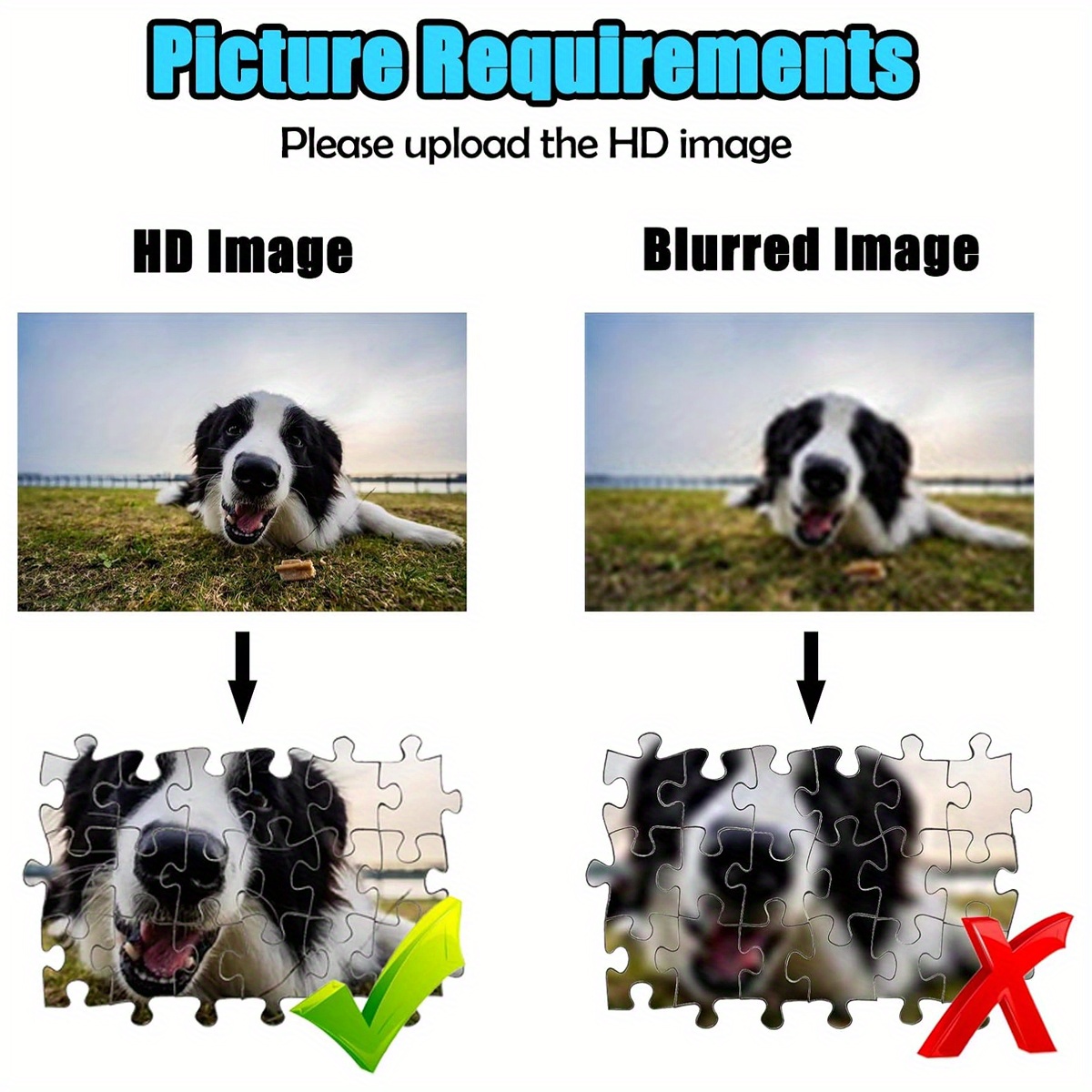 500/1000片照片个性化拼图 - diy大尺寸，带有您自己的照片/文字/标志 - 个性化记忆纪念礼物，适用于婚礼、生日、圣诞节、家庭等 - 大型团体批量折扣（500/1000片） 商品详情 8