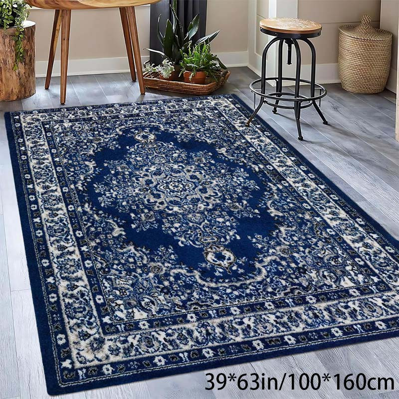 TEMU Luxurious Persian-inspired Area Rug With Non-slip Backing - Soft, Machine Washable Carpet For Living Room, Bedroom, Office - Perfect For
